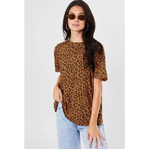 We The Free by Free People Clarity Tee – Size M – Cheetah Print – Oversized Fit - Picture 1 of 9